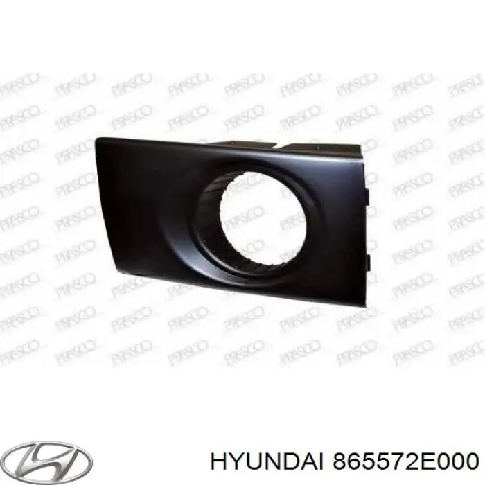 865572E000 Hyundai/Kia Tampão (grelha) das luzes de nevoeiro do pára-choque dianteiro esquerdo