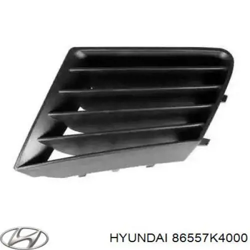 86557K4000 Hyundai/Kia Placa sobreposta esquerda do pára-choque dianteiro