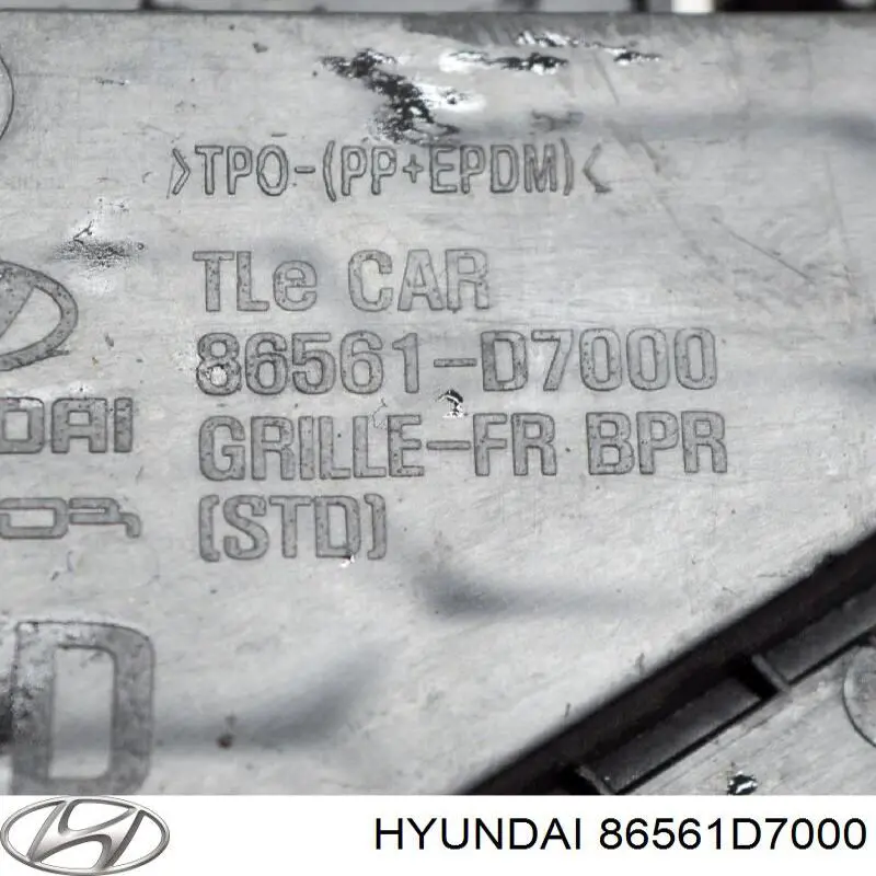 86561D7000 Hyundai/Kia Grelha inferior do pára-choque dianteiro