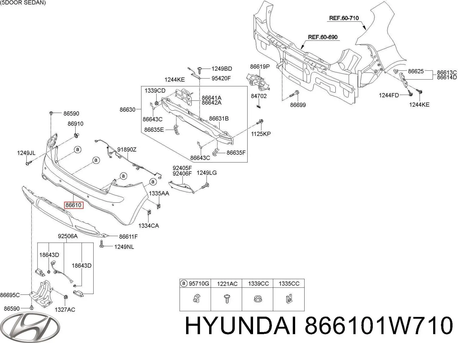 Pára-choque traseiro Hyundai/Kia 866101W710 preço, a partir de 133,67 USD