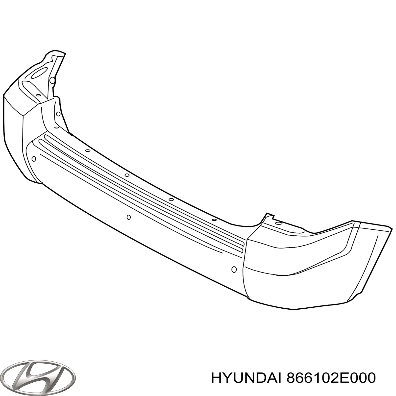 Compre 866102E000 Hyundai/Kia Pára-choque traseiro