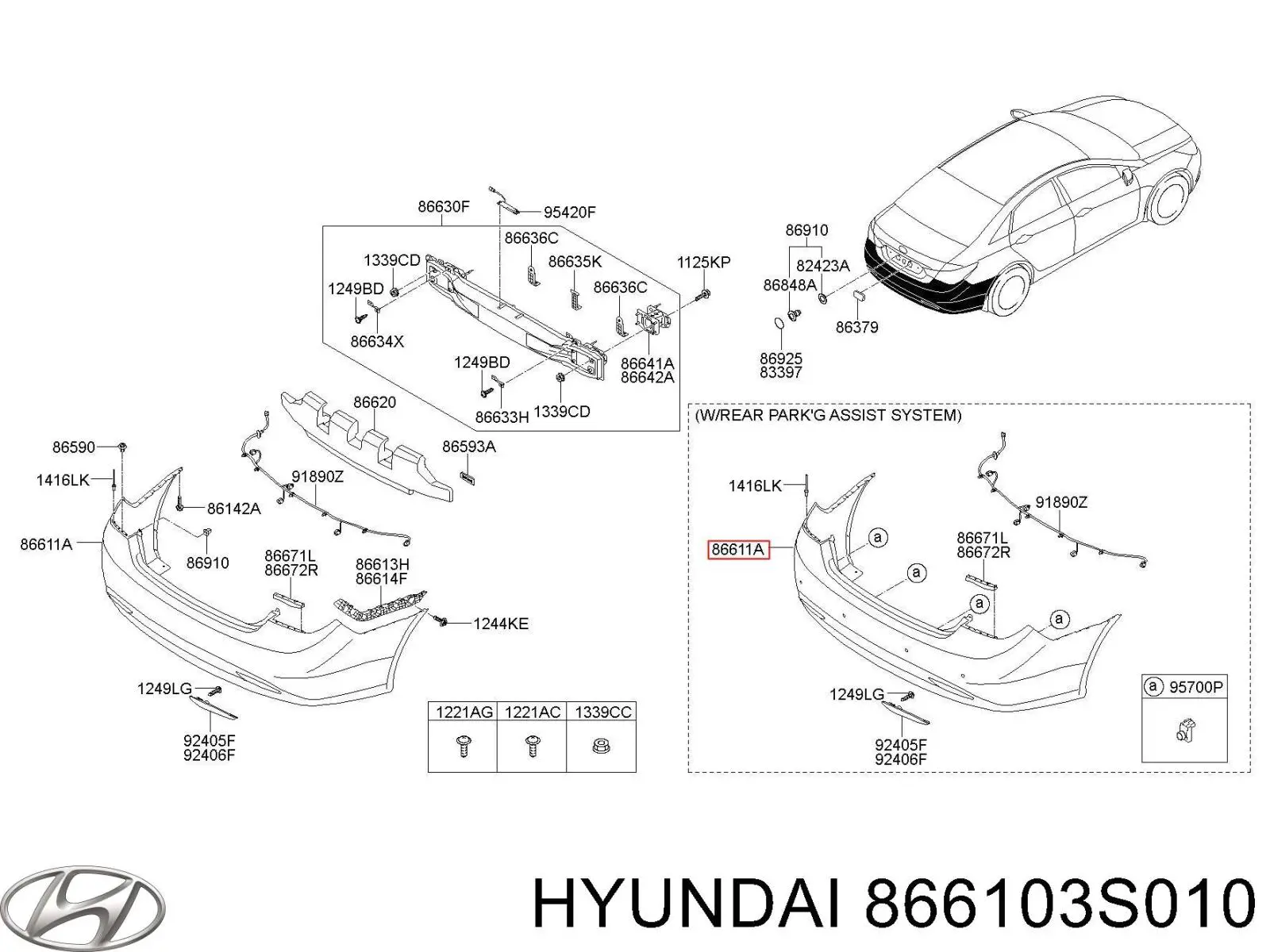 Pára-choque traseiro Hyundai/Kia 866103S010 preço, a partir de 355,84 USD