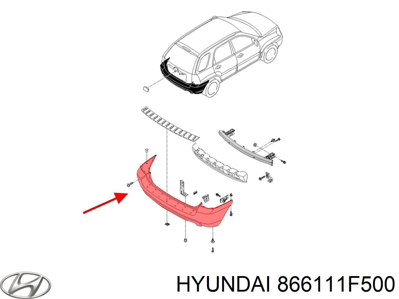 Pára-choque traseiro Hyundai/Kia 866111F500 preço, a partir de 381,67 USD