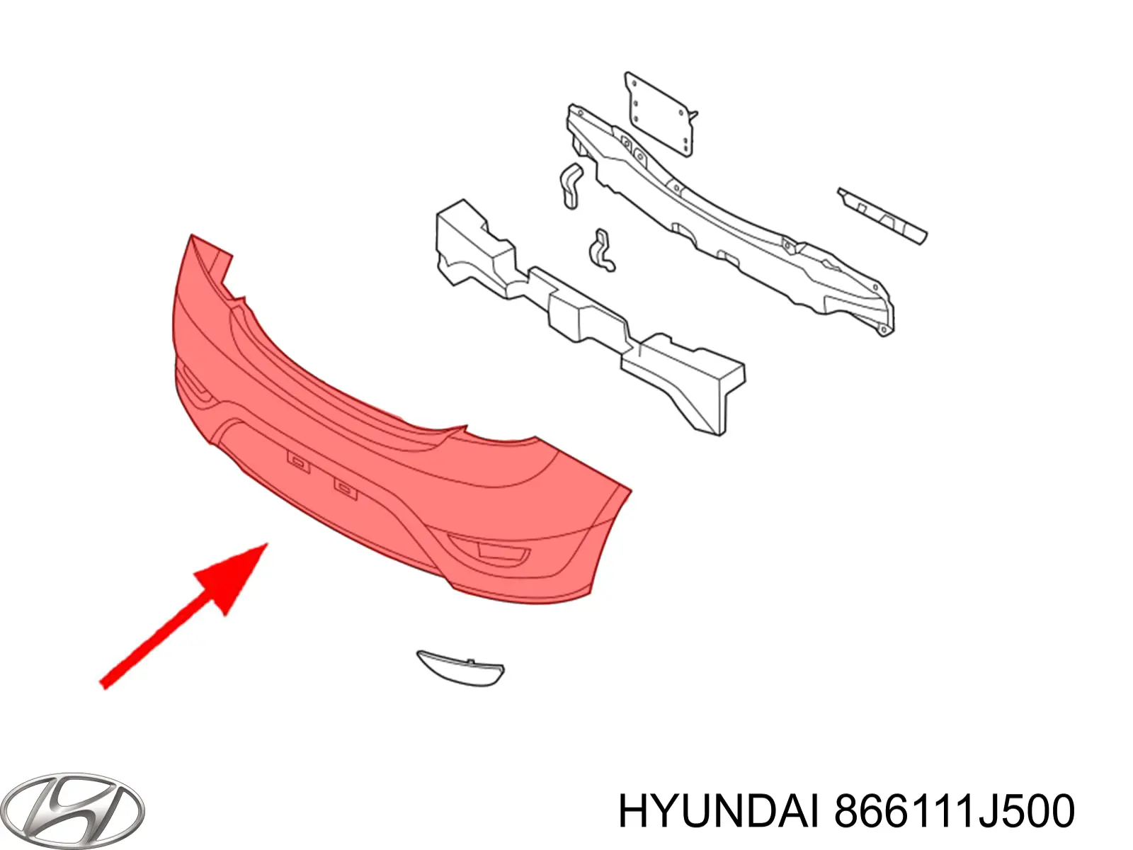 866111J500 Hyundai/Kia Pára-choque traseiro