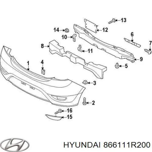Pára-choque traseiro para Hyundai Accent IV RB