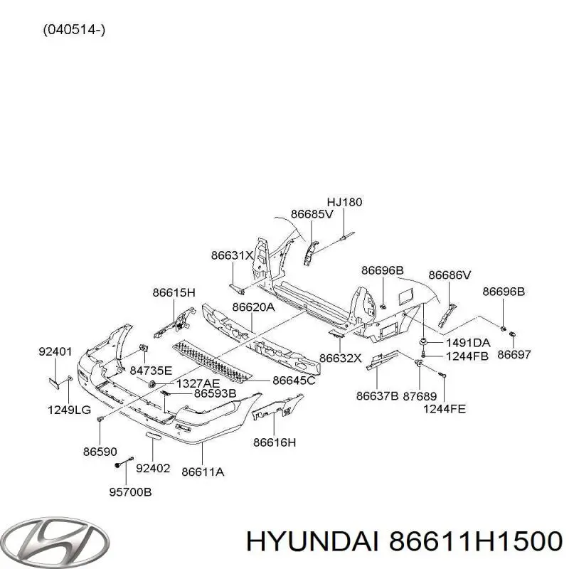 Pára-choque traseiro para Hyundai Terracan  HP