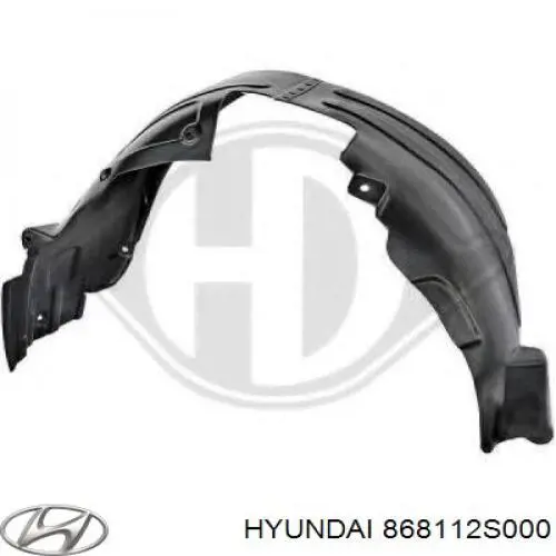 868112S000 Hyundai/Kia Guarda-barras esquerdo do pára-lama dianteiro