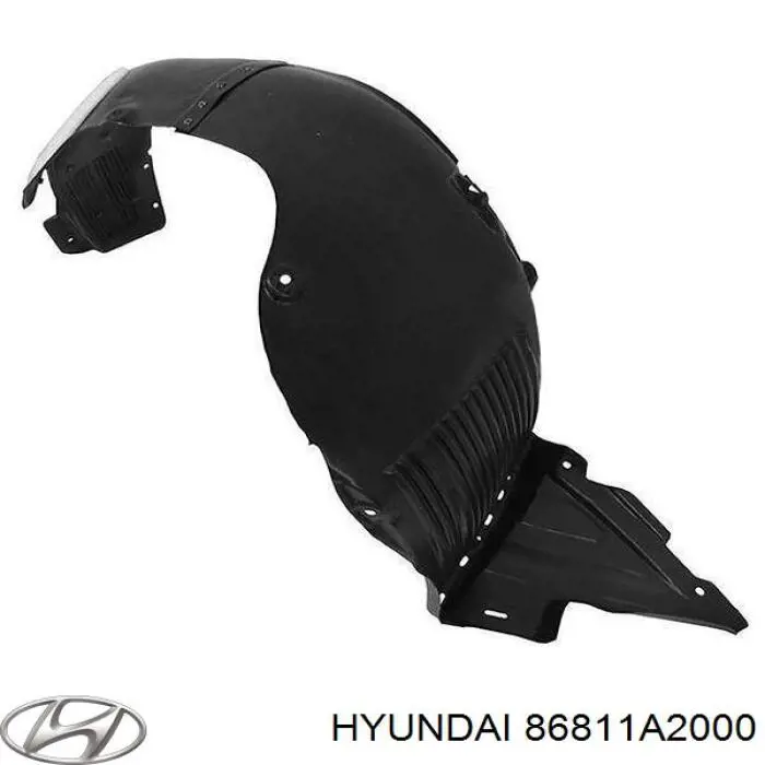 86811A2000 Hyundai/Kia Guarda-barras esquerdo do pára-lama dianteiro