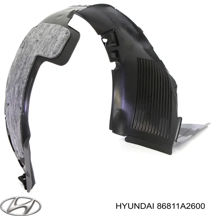 86811A2600 Hyundai/Kia Guarda-barras esquerdo do pára-lama dianteiro