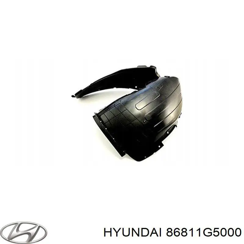 86811G5000 Hyundai/Kia Guarda-barras esquerdo do pára-lama dianteiro