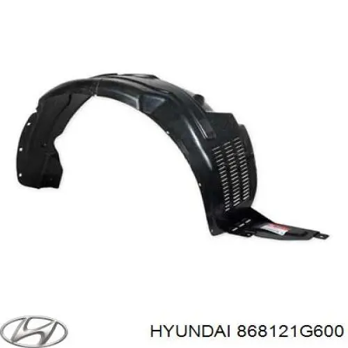 868121G600 Hyundai/Kia Guarda-barras direito do pára-lama dianteiro