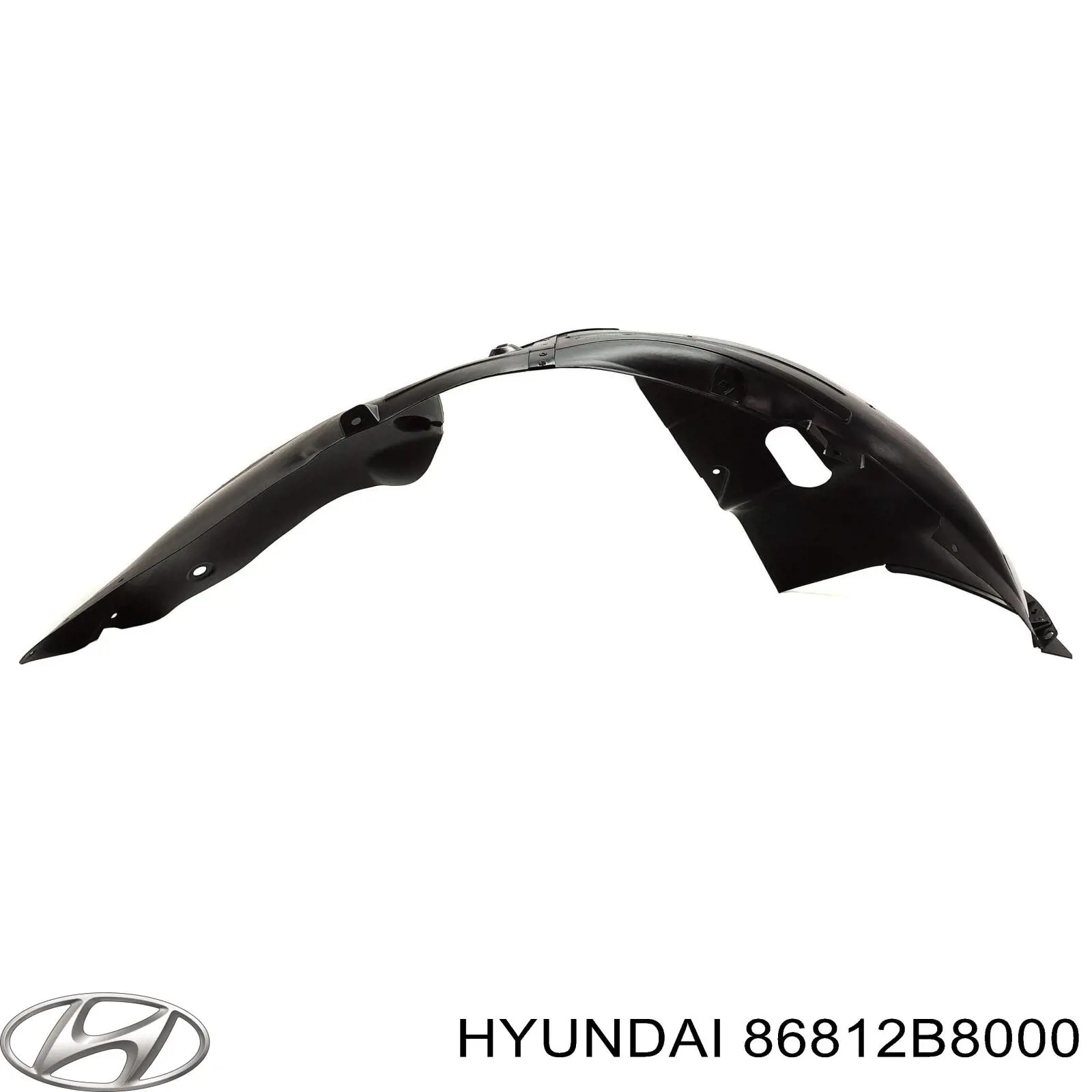 86812B8000 Hyundai/Kia Guarda-barras direito do pára-lama dianteiro