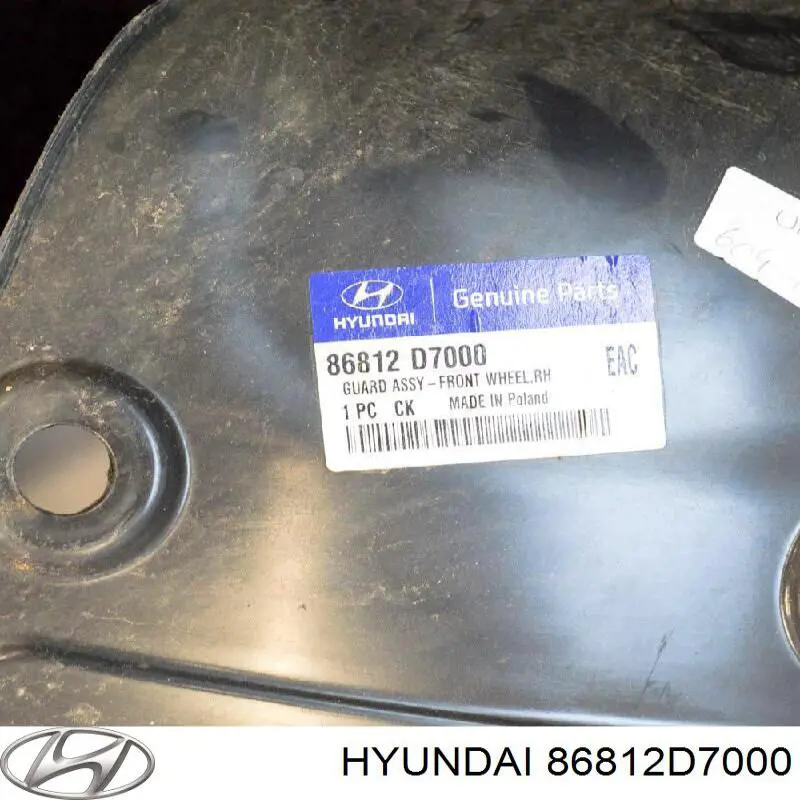Guarda-barras direito do pára-lama dianteiro Hyundai/Kia 86812D7000 preço, a partir de 25,40 USD