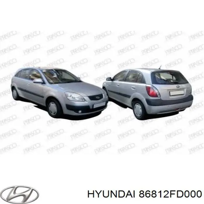 Compre 86812FD000 Hyundai/Kia Guarda-barras direito do pára-lama dianteiro
