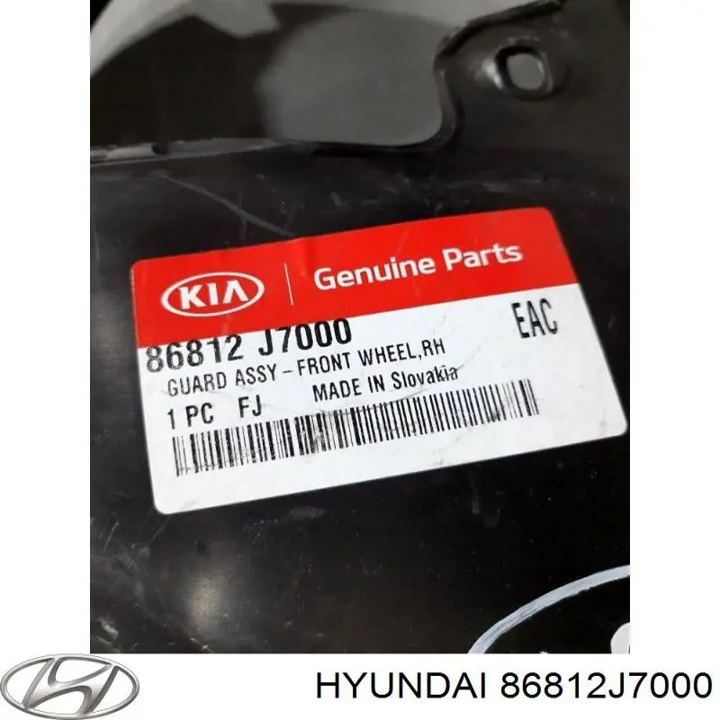 Compre 86812J7000 Hyundai/Kia Guarda-barras direito do pára-lama dianteiro