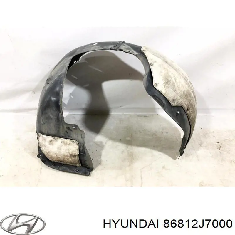 86812J7000 Hyundai/Kia Guarda-barras direito do pára-lama dianteiro
