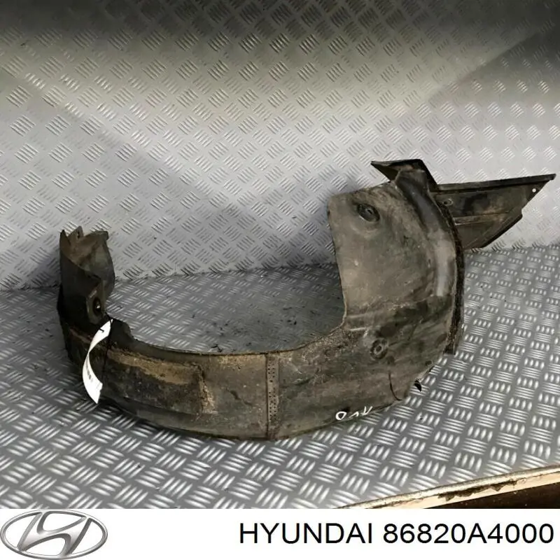 86820A4000 Hyundai/Kia Guarda-barras direito do pára-lama dianteiro