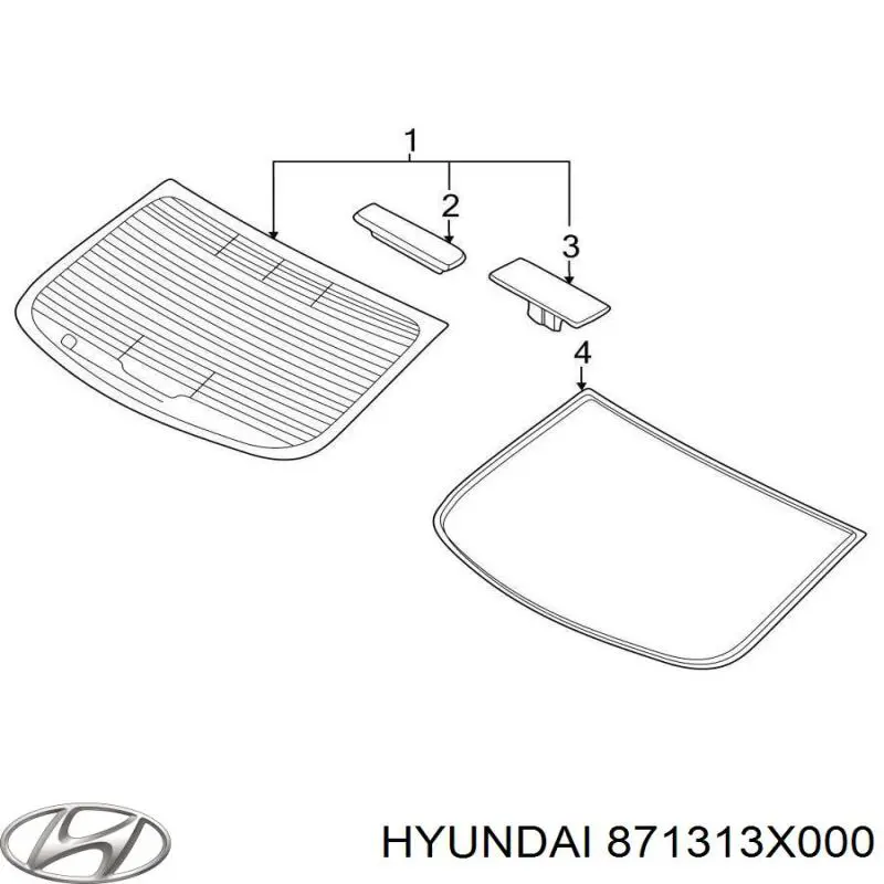 871313X000 Hyundai/Kia Moldura de vidro traseiro