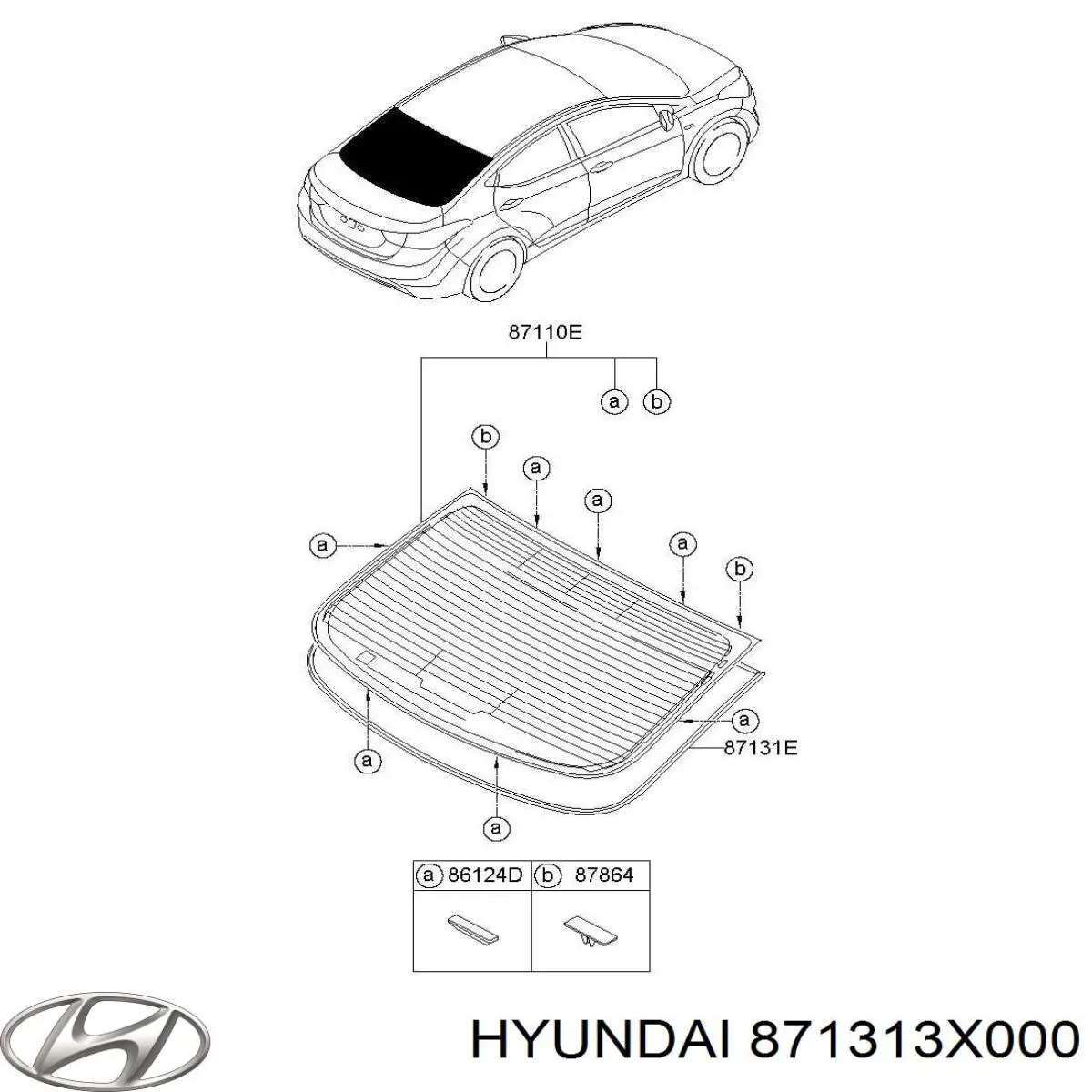 Moldura de vidro traseiro Hyundai/Kia 871313X000 preço, a partir de 56,79 USD