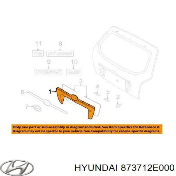Placa sobreposta de porta-malas (de 3ª/5ª porta traseira) Hyundai/Kia 873712E000 preço, a partir de 120,24 USD