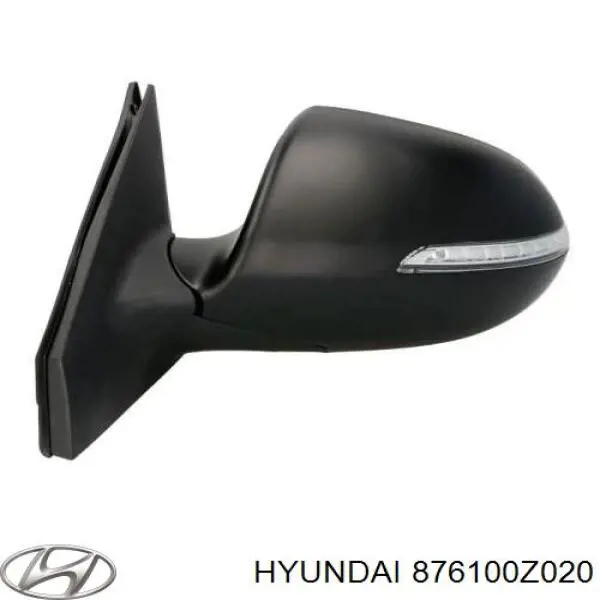 Espelho de retrovisão esquerdo 876100Z020 Hyundai/Kia