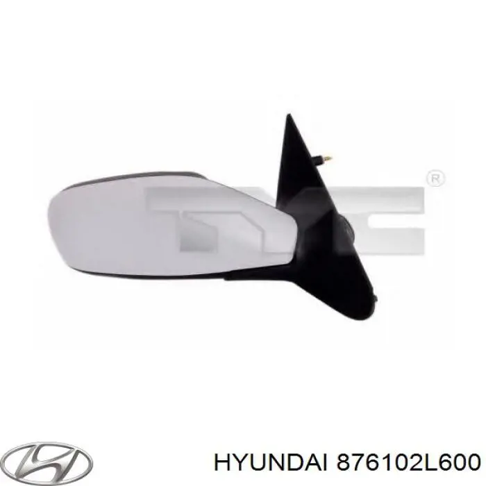 Espelho de retrovisão esquerdo 876102L600 Hyundai/Kia