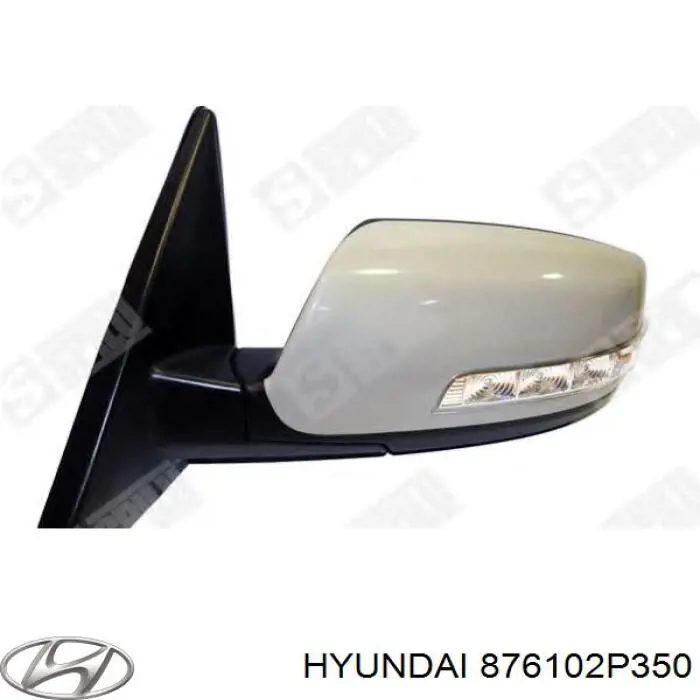 876102P350 Hyundai/Kia Espelho de retrovisão esquerdo