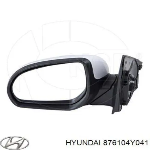876104Y041 Hyundai/Kia Espelho de retrovisão esquerdo