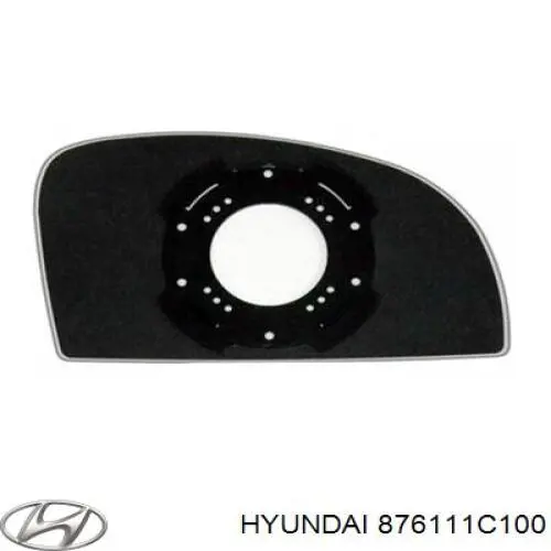 876111C100 Hyundai/Kia Elemento espelhado do espelho de retrovisão esquerdo