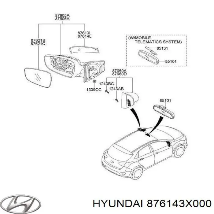 Pisca-pisca de espelho esquerdo Hyundai/Kia 876143X000 preço, a partir de 38,29 USD