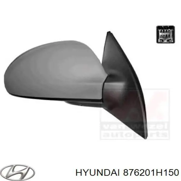 876201H150 Hyundai/Kia Espelho de retrovisão direito