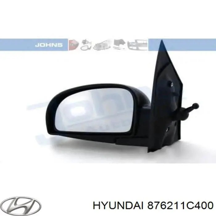 876211C400 Hyundai/Kia Elemento espelhado do espelho de retrovisão direito