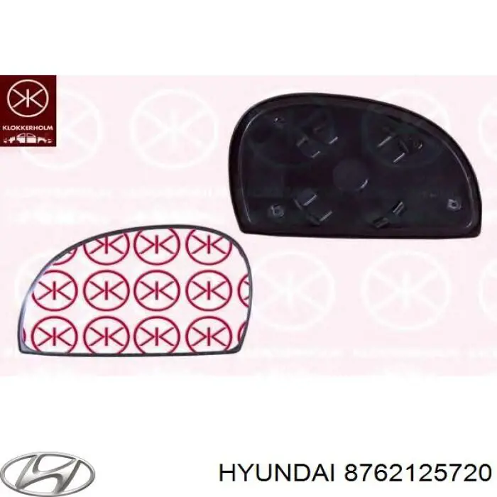 8762125720 Hyundai/Kia Elemento espelhado do espelho de retrovisão direito