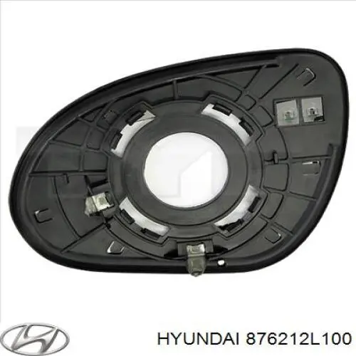 876212L100 Hyundai/Kia Elemento espelhado do espelho de retrovisão direito