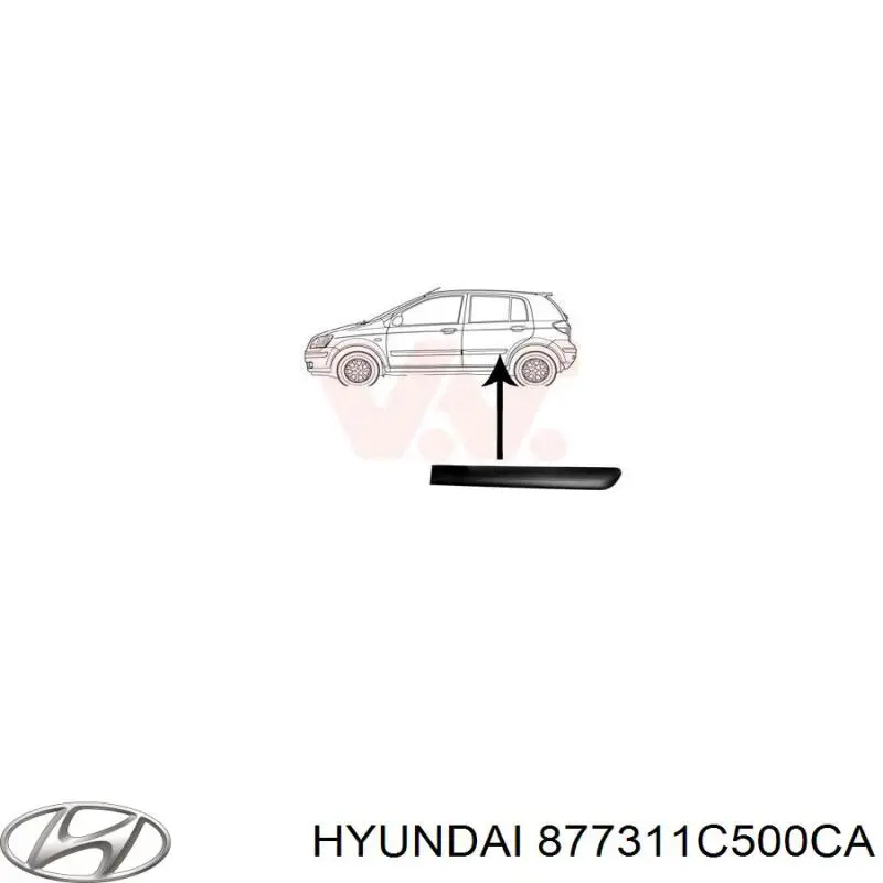 Moldura da porta traseira esquerda Hyundai/Kia 877311C500CA preço, a partir de 28,48 USD