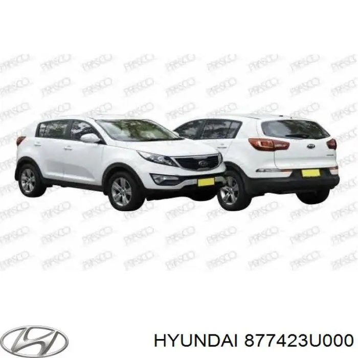 877423U000 Hyundai/Kia Placa sobreposta do pára-lama traseiro direito