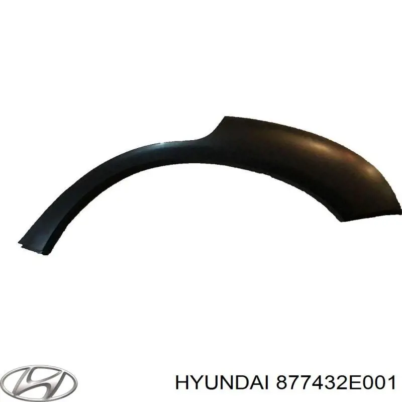 877432E001 Hyundai/Kia Moldura do pára-lama traseiro esquerdo