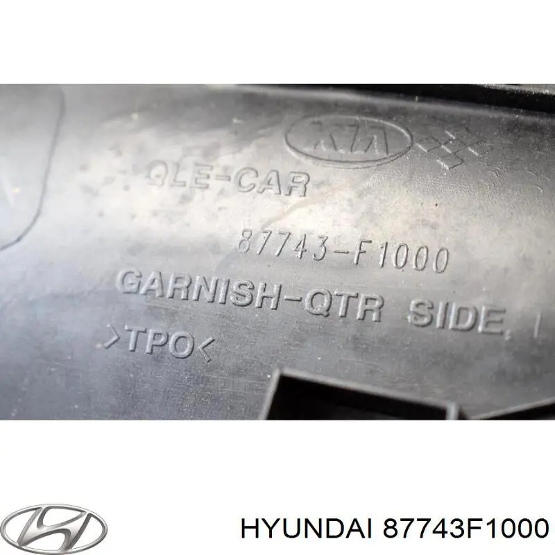 Compre 87743F1000 Hyundai/Kia Expansor esquerdo (placa sobreposta) de arco do pára-lama traseiro