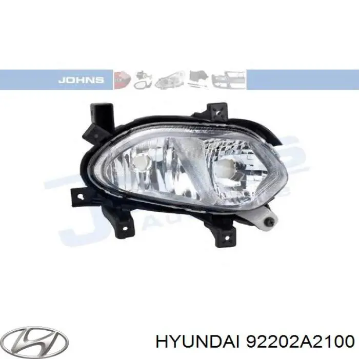 Luzes de nevoeiro direitas Hyundai/Kia 92202A2100 preço, a partir de 60,27 USD