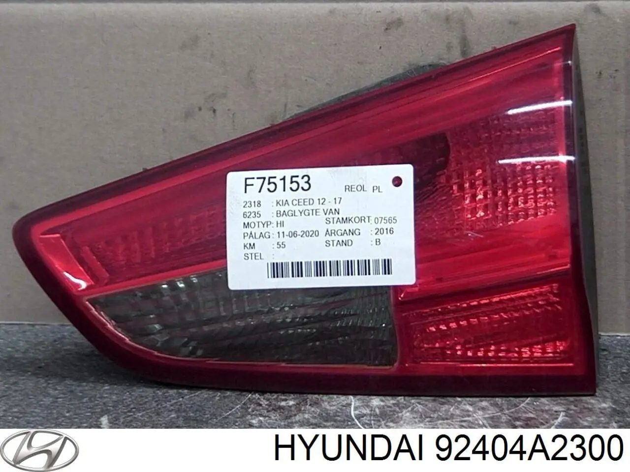 92404A2300 Hyundai/Kia Lanterna traseira direita interna