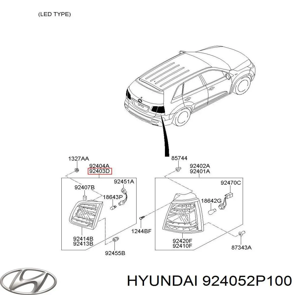 Lanterna traseira esquerda interna Hyundai/Kia 924052P100 preço, a partir de 272,00 USD
