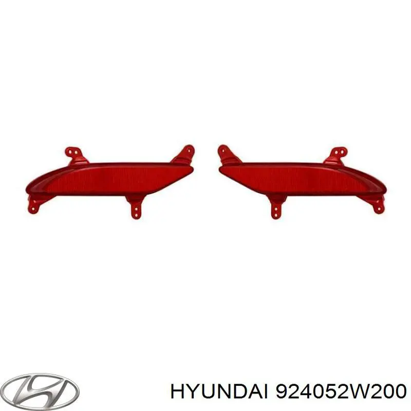 924052W200 Hyundai/Kia Retrorrefletor (refletor) do pára-choque traseiro esquerdo