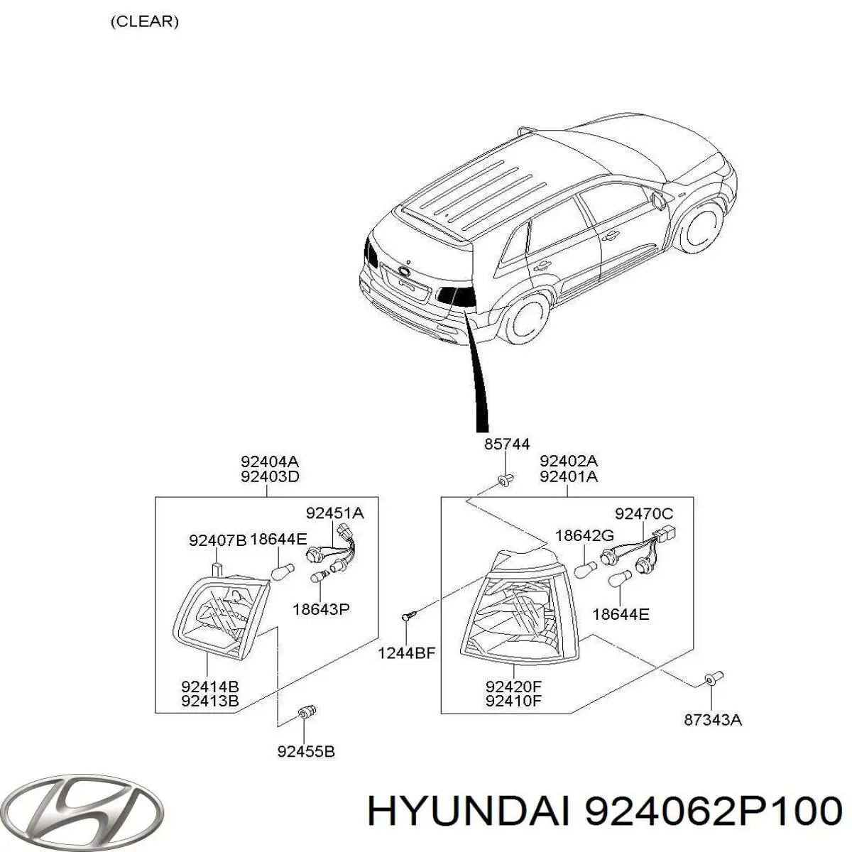 Lanterna traseira direita interna Hyundai/Kia 924062P100 preço, a partir de 145,38 USD