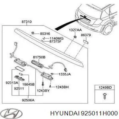 925011H000 Hyundai/Kia Lanterna da luz de fundo de matrícula traseira