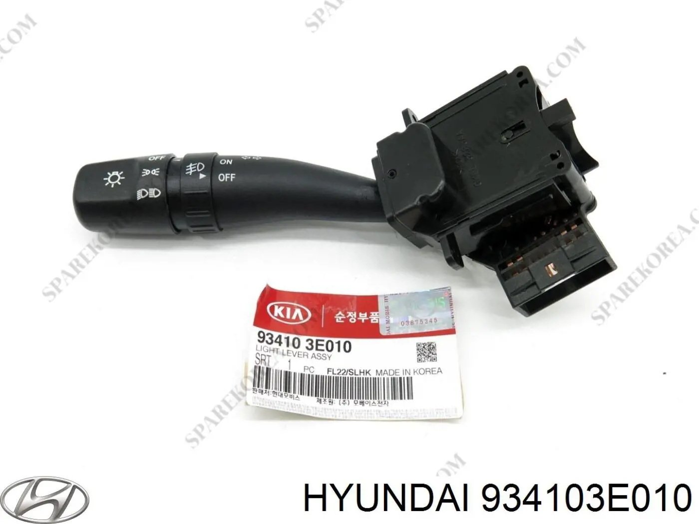934103E010 Hyundai/Kia Comutador esquerdo instalado na coluna da direção