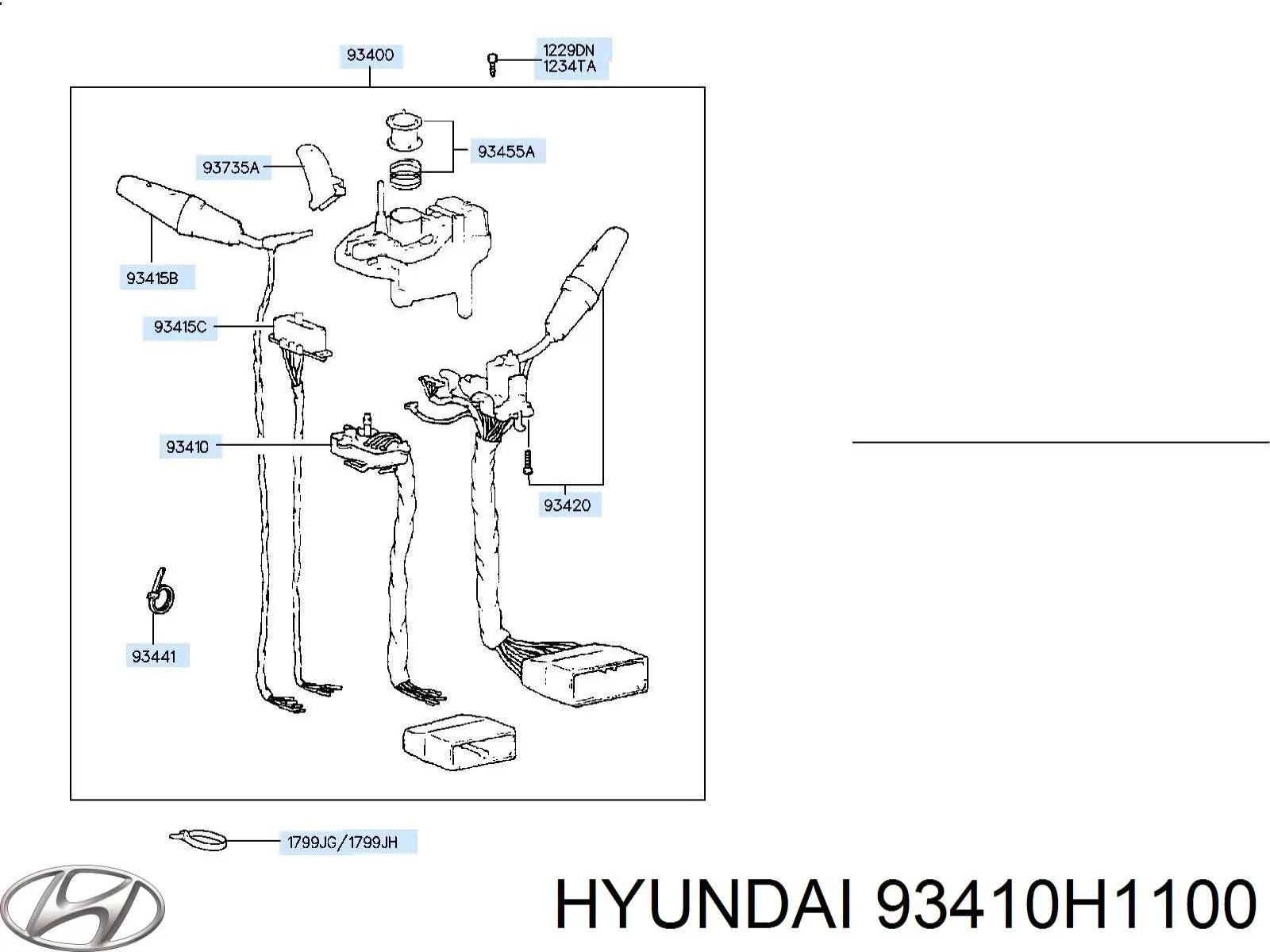 Comutador esquerdo instalado na coluna da direção Hyundai/Kia 93410H1100 preço, a partir de 77,80 USD