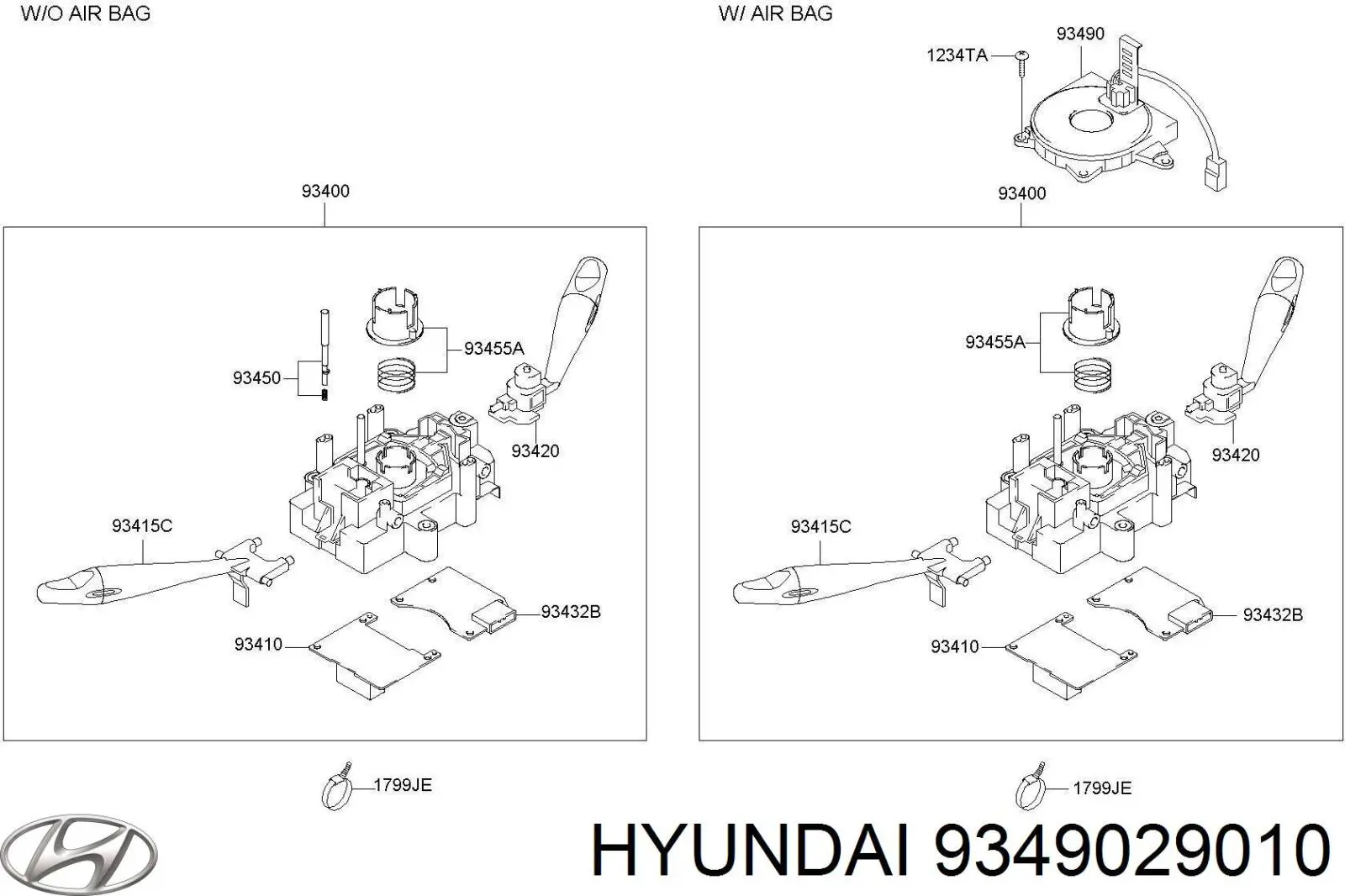 Anel AIRBAG de contato, cabo plano do volante Hyundai/Kia 9349029011 preço, a partir de 54,48 USD