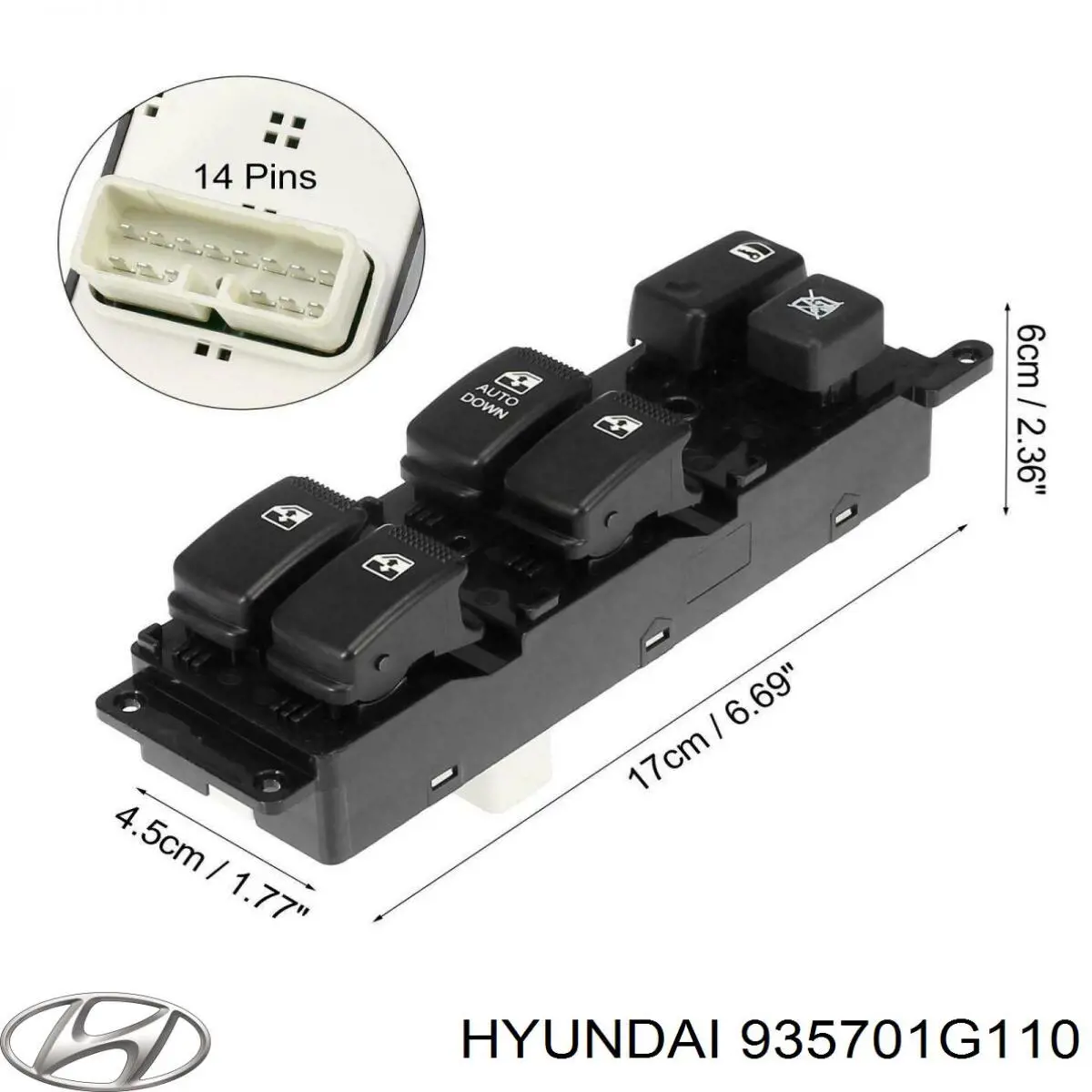 Unidade de botões dianteira esquerda de controlo de elevador de vidro Hyundai/Kia 935701G110 preço, a partir de 40,91 USD