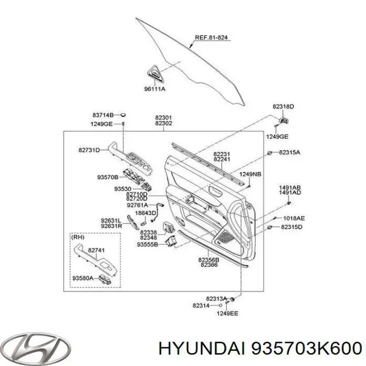 Unidade de botões dianteira esquerda de controlo de elevador de vidro Hyundai/Kia 935703K600 preço, a partir de 45,53 USD