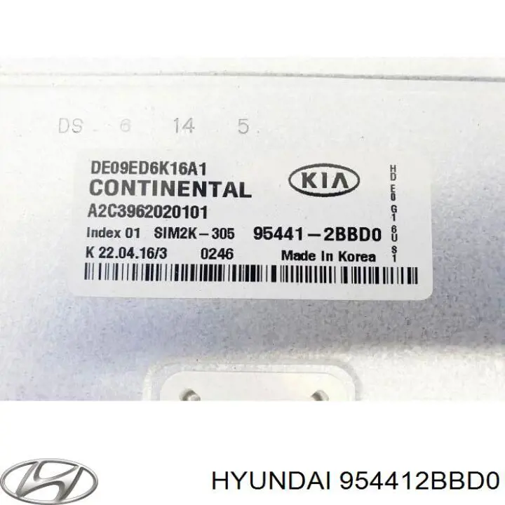 954412BBD0 Hyundai/Kia Módulo de direção (Centralina eletrônica) de motor